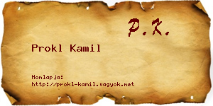 Prokl Kamil névjegykártya